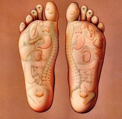 Reflexology pressure points on the feet